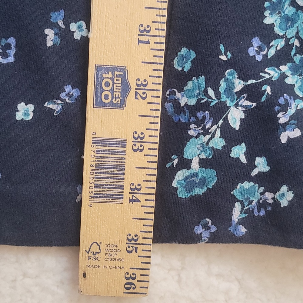 J. Jill Fit Dress Womens Med Blue Floral V-Neck Short Sleeve French Terry Pocket - Picture 5 of 8